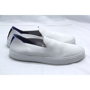 Rothy's Shoes Womens Size 9 Original Slip On Sneakers White Blue Loafer